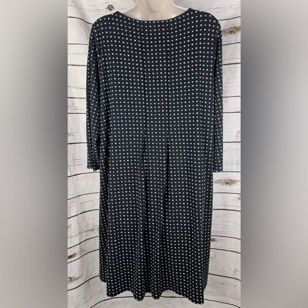 J. Jill Plus Size 2X Black and White Design Long Sleeve Dress - Picture 2 of 6